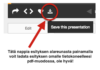 SlideShare-esityksen lataaminen omalle koneelle